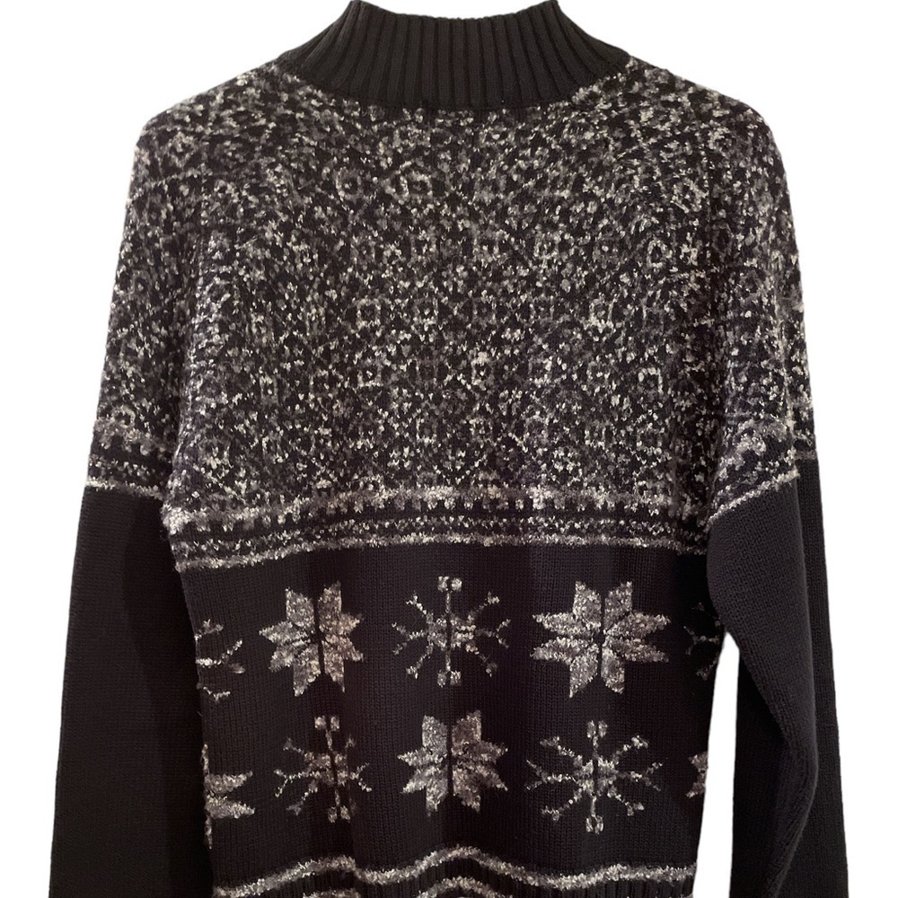 Pendleton Vtg Quarter Zip Black Pullover Sweater … - image 3